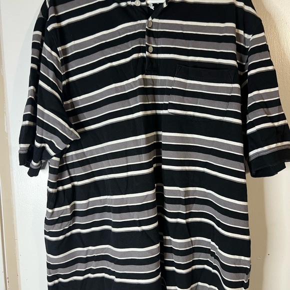 Classic Black and Gray Striped Men's Shirt Xl - Picture 1 of 3